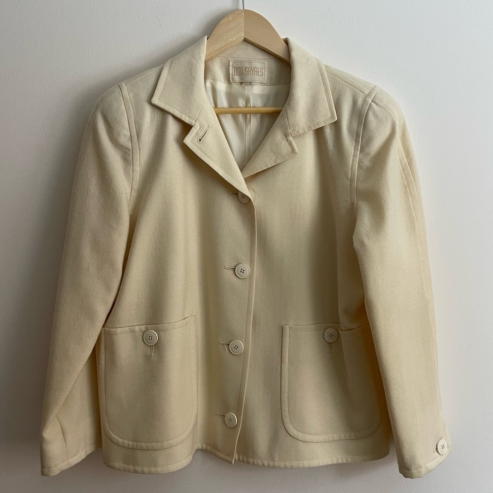 Cream wool vintage jacket